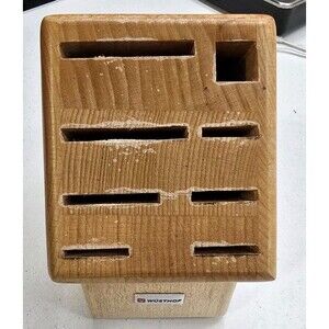 Wusthof Light Wood 8 Slot Knife Block Empty-No Knives Fair Condition